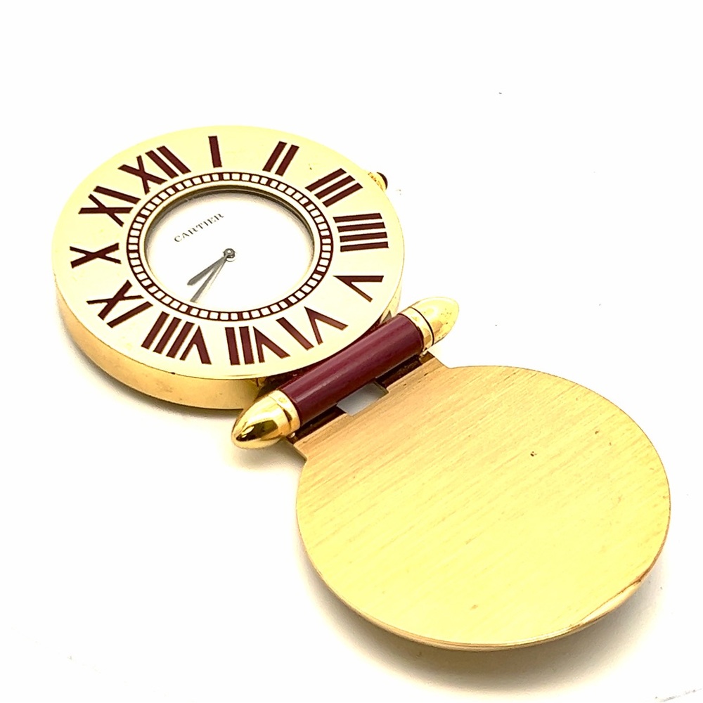 CARTIER Quartz 53mm 18K Yellow Gold Plated Clock Watch